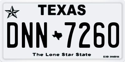 TX license plate DNN7260