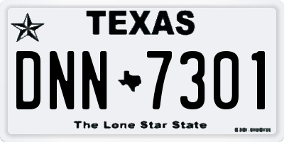 TX license plate DNN7301