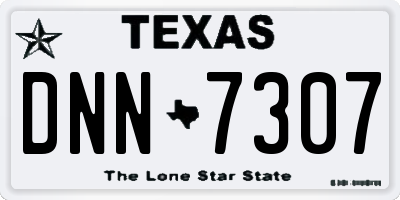 TX license plate DNN7307