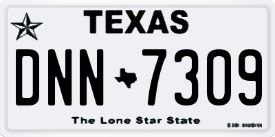 TX license plate DNN7309