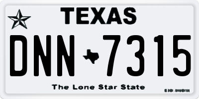 TX license plate DNN7315
