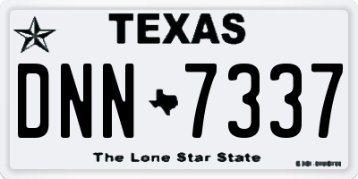 TX license plate DNN7337