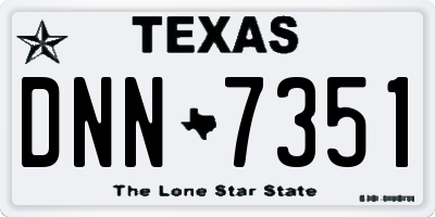 TX license plate DNN7351