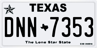 TX license plate DNN7353