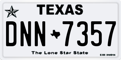 TX license plate DNN7357