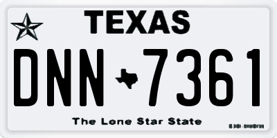 TX license plate DNN7361