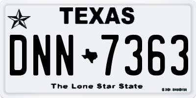 TX license plate DNN7363