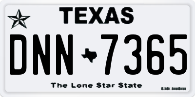 TX license plate DNN7365