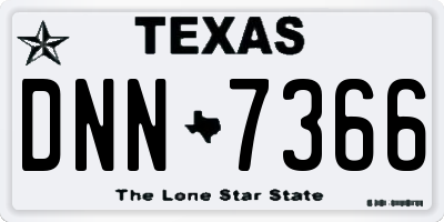 TX license plate DNN7366