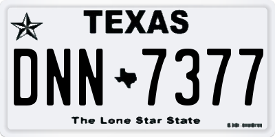 TX license plate DNN7377