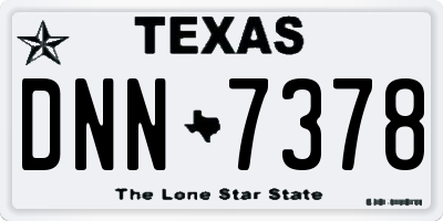 TX license plate DNN7378