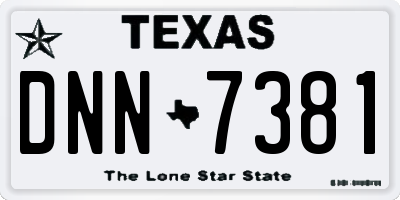 TX license plate DNN7381