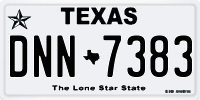 TX license plate DNN7383