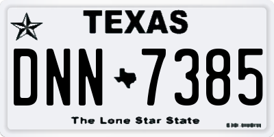 TX license plate DNN7385
