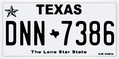 TX license plate DNN7386