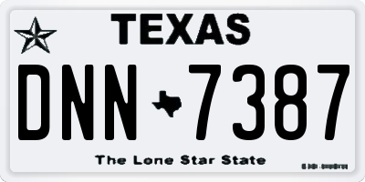 TX license plate DNN7387