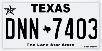 TX license plate DNN7403