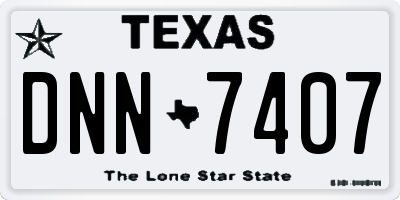 TX license plate DNN7407
