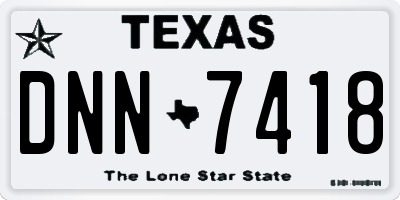 TX license plate DNN7418