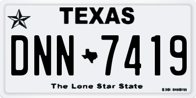 TX license plate DNN7419