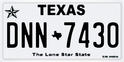 TX license plate DNN7430