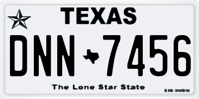 TX license plate DNN7456