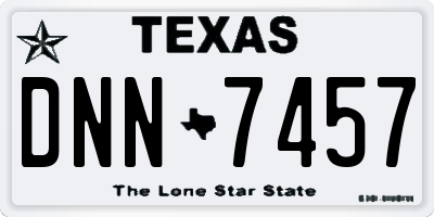 TX license plate DNN7457