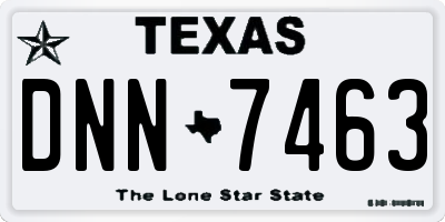 TX license plate DNN7463