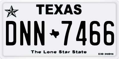 TX license plate DNN7466
