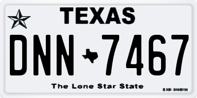 TX license plate DNN7467