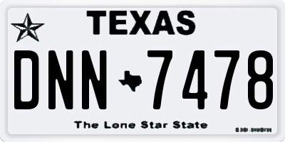 TX license plate DNN7478