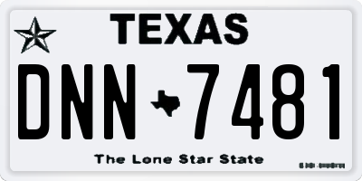 TX license plate DNN7481