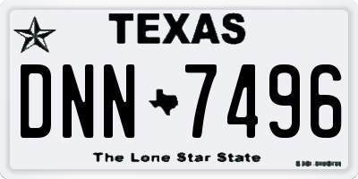 TX license plate DNN7496