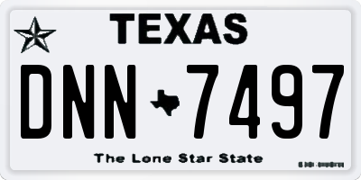TX license plate DNN7497