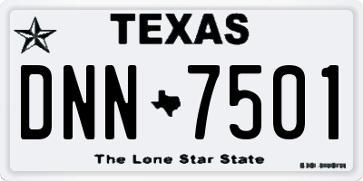 TX license plate DNN7501