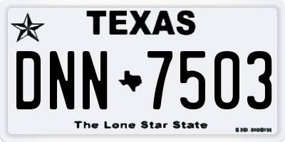 TX license plate DNN7503