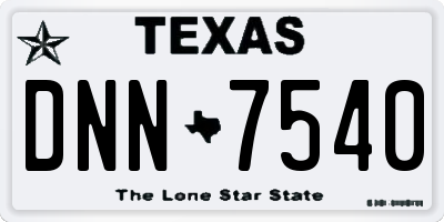 TX license plate DNN7540
