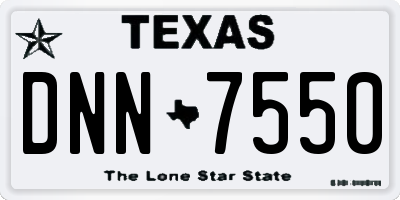 TX license plate DNN7550