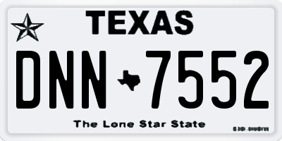 TX license plate DNN7552