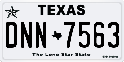 TX license plate DNN7563