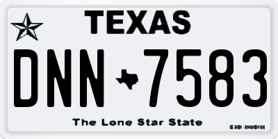 TX license plate DNN7583