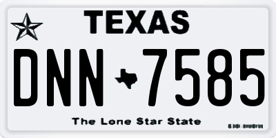 TX license plate DNN7585