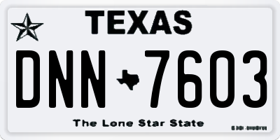 TX license plate DNN7603