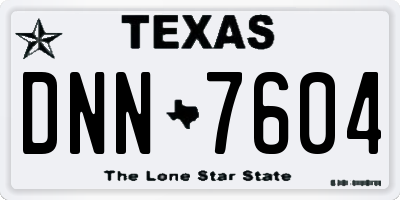 TX license plate DNN7604