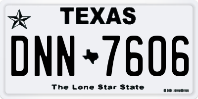 TX license plate DNN7606