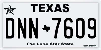 TX license plate DNN7609