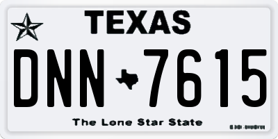 TX license plate DNN7615