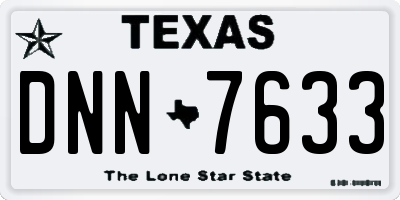TX license plate DNN7633