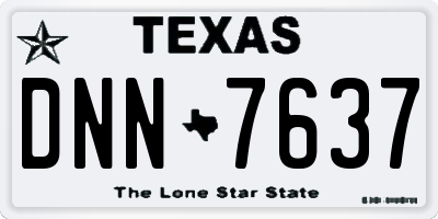 TX license plate DNN7637