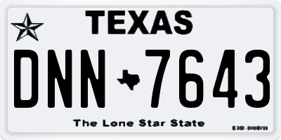 TX license plate DNN7643
